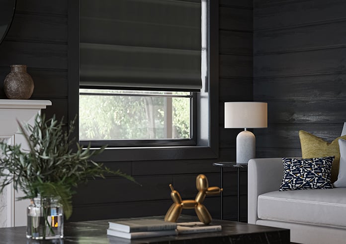 Ultra Luxe Velvet, Black - Motorised Roman Blind - Image 5